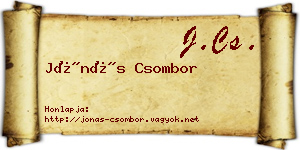 Jónás Csombor névjegykártya